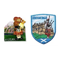 英國 蘇格蘭笛冰箱磁鐵+英國 愛丁堡 蘇格蘭笛 蘇格蘭裙袖標【2件