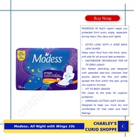 Modess Sanitary Napkin All Night with Wings 10 pcs