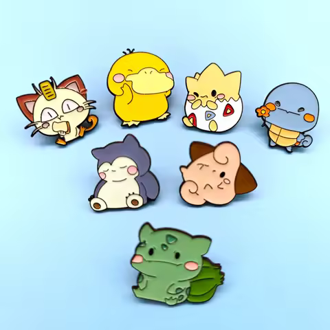 Cartoon Anime Pokemon Series Psyduck Badge Zinc Alloy Pikachu Brooch Accessories for Clothing Bag Je
