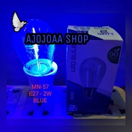 CAHAYA 2 Watt E-27 Incandescent Led Bulb biru MN-57