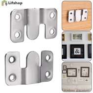 Wall Picture Frame Hanger Display Hooks/ Photo Frame Picture Mirror Wall Hanger/ Flush Mount Bracket Furniture Connector/ Stainless Steel Interlock Hanging Buckle