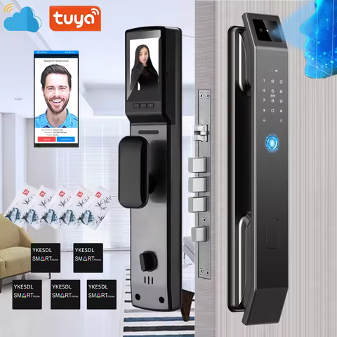 3D Face Recognition Unlock Digital Door Lock With Camera FIngerprint Password Unlock Keyless Electro