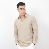 KEMEJA KAREEM LONG SLEEVE SHIRT (BEIGE) | MEN'S LONG-SLEEVED SHIRT (BEIGE) MEN SHIRT LONG SLEEVE SHI