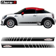 2pcs Car Styling Side Skirt Door Decal Sticker for MINI John Cooper Works R56 F56 JCW Graphics Strip