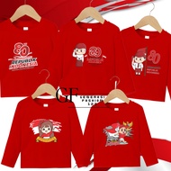 GF123/ (13 MOTIFS) unisex long-sleeved T-Shirt, August 17, 2025, Indonesian Independence Day, 80 yea