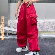 Y2K Streetwear Long Cargo Pants Women Sport Casual Baggy Wide Leg Straight Cut Plus Size Big Pockets