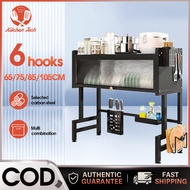 Dish Cabinet Rack 65/75/85/105CM kitchen Rack Dustproof Drain Rack With Cover Plate Dish Rack