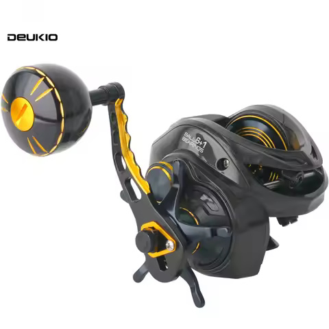 DEUKIO BW300 Carbon Shell Baitcasting Reel High Speed 6.3:1 Fishing Reel Dual Brake System 16KG Salt