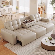 Foshan Genuine Leather Sofa Italian Minimalist Electric Sofa Top Layer Cowhide Multifunctional Coffe