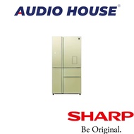 SHARP SJ-FX660W-CG  650L 5 DOOR FRIDGE WITH  WATER DISPENSER  COLOUR: CHAMPAGNE GOLD  2 TICKS  2 YEARS WARRANTY BY SHARP
