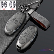 Zinc Alloy Leather Car Remote Key Case Cover For Hyundai Santafe, Tucson, Hyundai Ionic 6 Grandeur, 