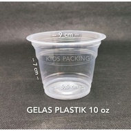 GELAS PLASTIK 10oz | Cup Plastik Bening 10 oz Pendek@50pcs