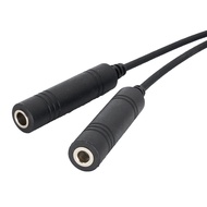 TECHCHIP-GA Dual Plugs to 5 Pin XLR Adapter Black Aviation Headphone Cable for Aviation Communicatio