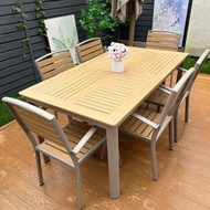 戶外餐桌椅 室外餐枱 防雨防曬塑木桌椅
