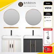 BANOVA Aluminum Bathroom Cabinet Basin Set Ceramic Sink with Mirror and Shelf Basin Kabinet Bercermin Sinki Tandas 43364