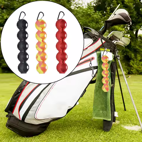 Golf Ball Holder For 5 Balls Silicone Pouch Golf Ball Case Portable Golf Ball Carry Bag With Hook Go
