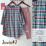 jovie #2 Set Setelan Celana Wanita Baju Kerja Modis Casual motif kotak