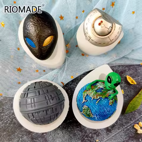 Extraterrestrial Silicone Mold Alien Planet UFO Model Fondant Cake Decorating Tools For Resin Clay G