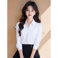 【Ready Stock】高级感上衣短袖2025年新款衬衫女高档上衣夏爆款女装