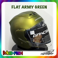 TOPI KELEDAR GRACSHAW GLAZZO G919i G919 919 HELMET (FLAT ARMY GREEN)
