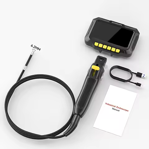 6.2MM 2-Way Articulating Borescope 1080P 4.3'' IPS Screen 2-Way 360° Steering Endoscope Detachable D