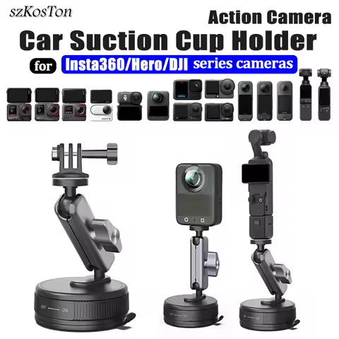 Suction Cup Camera Car Mount for Insta360 X3 X4 X5 GO Ultra ACE PRO 2 GO 3S Vehicle Windshield Holde