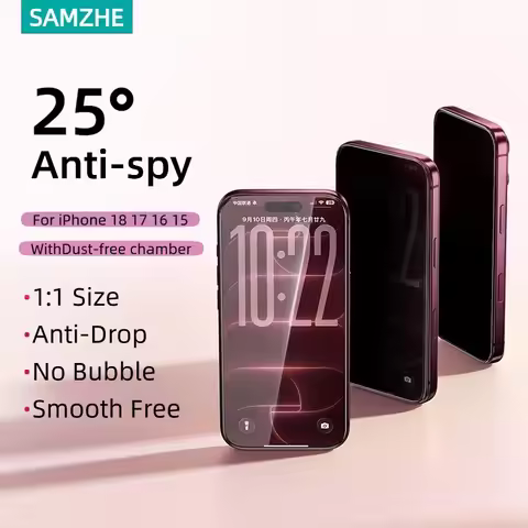 SAMZHE Anti-spy Glass For iphone 18 Pro Max Screen Protector Glass For iPhone 18 17 16 15 Pro Max Pr