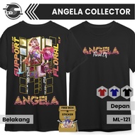 Kaos MLBB ANGELA COLLECTOR Lengan Pendek Cotton Combed Hitam T-Shirt Baju Distro Mobile Legends