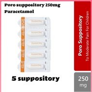 Homecare Poro Suppository 250mg ubat demam buntut ( paracetamol supp )