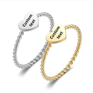 Personalized Heart Name Couple Ring – Custom Gold Silver Women's Ring