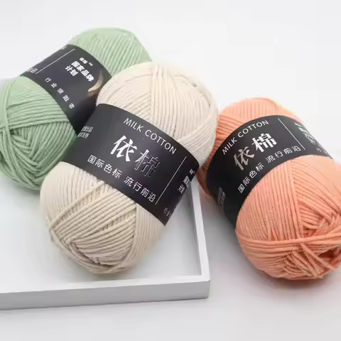4ply 50g Set Milk Cotton Yarn for Knitting Needlework Dyed Lanas Crochet Craft Sweater Hat Dolls Bud
