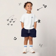 Bộ đồ mùa hè Co-Ord cho trẻ em mặc ở nhà thoải mái Athleisure Đồ họa bãi biển cây cọ Good Vibes Los