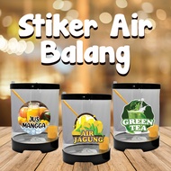 Stiker Air Balang  PVC &amp; Transparent Ready made / Tahan Lasak / Kalis Air.