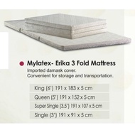 Mylatex MLMT932 Medium Comfort Convenient Natural Latex 3 Fold Mattress with Damask Cover