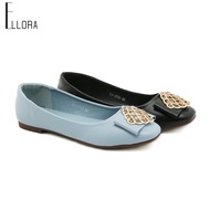 ELLORA EG-2030 Sepatu Wanita Kerja Flat shoes Ballerina Bahan Dove Sintetis Import