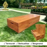 Wooden crate lid Wooden crate storage box 60x40x30-35 cm