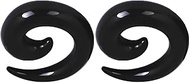 1 Pair 14 mm(9/16") Black Acrylic Spiral Snail Taper Plugs Tunnel Ear Stretcher Expander Kit Gauges 