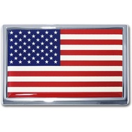 Elektroplate United States of America Flag All Metal Emblem | Truck Size at 4.2" x 2.7" | Weatherpro