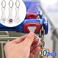 10-2Pcs Shopping Cart Tokens Trolley Token Keychain  - 2 in 1 Bottle Opener Keyring - for Supermarke