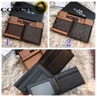 Coach original purse short wallet men folding card wallet classic C pattern in stock 74993