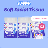 【3 Bags】Wippie 3ply Facial Tissue - Grande Premium Size (4 x 1440 pulls)