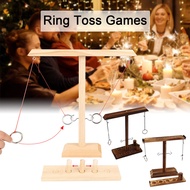1 Set Ring Toss Toy For Adults, Home Party Toys--Hook And Ring Game , Handmade Wooden Toss Game, Rin