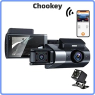 RODAROLA Vehicle Recorder, 3 Lens Night Vision Car DVR,  HD Loop Recording APP Control Car Dashcam V