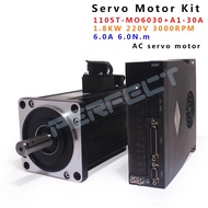 110ST-M06030 6N.M 1.8KW 220V 3000RPM 110ST AC Servo Motor  Matched Servo Driver cable complete motor