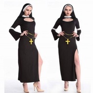 Halloween Nun Cosplay Outfit - Yellow Ribbon Masquerade Ready
