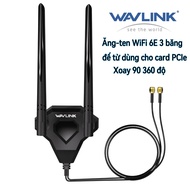 Wavlink 2.4/5/6GHz 3-band WiFi 6E antenna, magnetic base, SMA head, for PCIe card, WiFi 6/6E router,