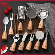 [SG READY STOCK]Tableware Complete Set Of Kitchen Tools Set With Wooden Handle Butter Knife Spoon