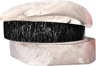 Morning In Fog - Handmade Clear Angel wing pink and Black Acrylic | Resin Bracelet for Women, MEDIUM