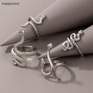 MY 4Pcs Snake Rings Set for Women Anillo Bagues Jewelry Teen Girls Accesories Gift NEW