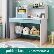 Meja Komputer Dengan Rak Buku/Meja Belajar Kayu Dengan Laci/Meja Ruang Kerja Rumah/Meja Tulis Kamar/